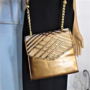 J. Renee Gold Over the Sholder Handbag Purse